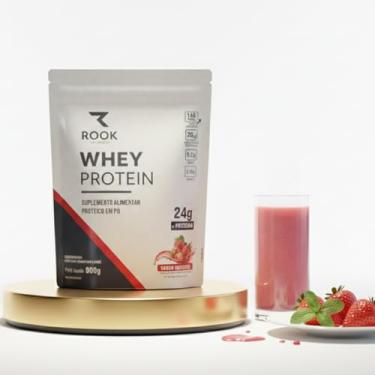 Imagem de Whey Protein Colageno Hidrosilado Rook Sabor 900g Suplemento Concentrado Proteína Concentrada (Morango)