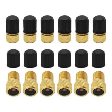 Imagem de bociloy 12 peças de latão Presta para adaptador de válvula Schrader - Converta Presta para compressor de ar de bomba de bicicleta padrão - Adaptador de inflação de pneu de bicicleta com 12 peças de