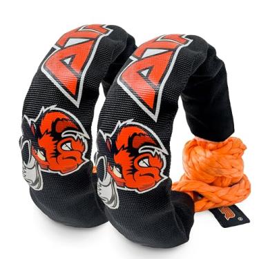 Imagem de ATR Manilhas macias 3/10.2 cm x 61.0 cm (pacote com 2, laranja) – Manilhas de recuperação de corda sintética de 30 kg – Conectores de reboque UHMWPE resistentes para off-road 4x4, Jeep, caminhão, ATV