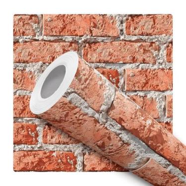 Imagem de Papel De Parede Adesivo Lavável Tijolinho a Vista Churrasqueira Sala E