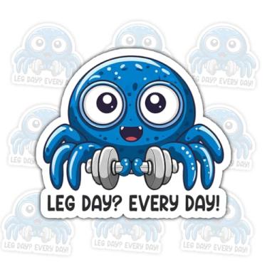 Imagem de Adesivo de polvo, 3 peças, dia a dia, todos os dias, engraçado, fofo, polvo, fitness, levantamento de peso, musculação, treino, dia a dia, todos os dias, decalque para laptop, garrafa de água, caixa