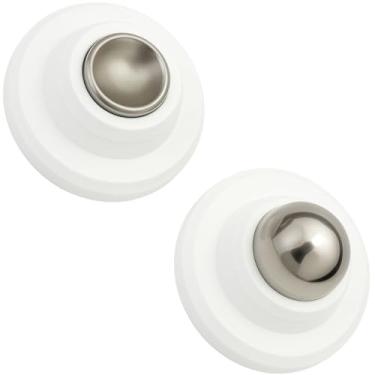 Imagem de Batedor Magnético Imã Porta Trava Adesivo Parafuso Buchas NilosDecor (Branco)