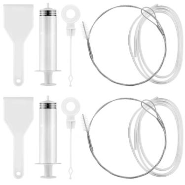 Imagem de 10 peças kit de ferramentas de limpeza de ralo de geladeira limpador de escova de tubo longo, amigo de linha de água de geladeira para geladeira, limpador de linha de água, kit de linha de água de