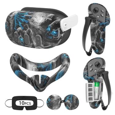 Imagem de VR Silicone Case for Meta Quest 3, Accessories for Oculus Quest 3, Face Cover, Controller Grips, Shell Cover, Lens Cover, Disposable Eye Cover (Phantom)