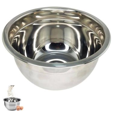 Imagem de Tigela Bowl Inox Bacia Cumbuca Preparo Receita Multiuso Casa Cozinha Restaurante Lanchonete Resistente Versatil