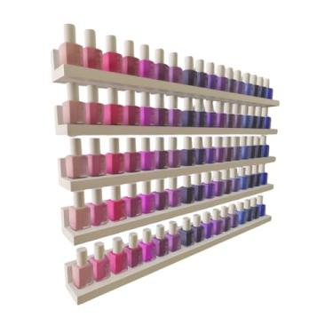 Imagem de Kit 5 Prateleiras Brancas para Esmaltes 60x6x4,5cm - Organização Charmosa