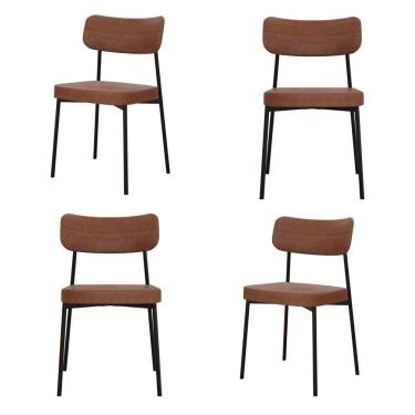 Imagem de Cadeira Mynna Fixa C/4 Pes 525 X 470 X 790 Mm C/4 Un. Courino Whisky Courino Whisky