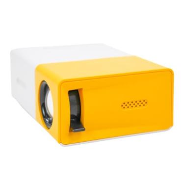 Imagem de Projetor LED Portátil Multimídia, Branco e Amarelo, 1080p Full HD, Entradas HDMI/USB/AV, 13x9x5cm, Suporte para Cinema, Jogos e TV