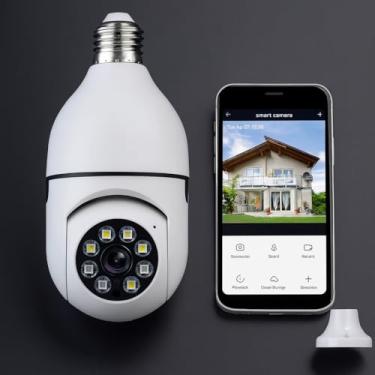 Imagem de Câmera Segurança IP Lâmpada WiFi Full HD 1080p com Visão Noturna Infravermelho 1080P, Yoosee, Bivolt, Detecção de Movimento, Áudio Bidirecional, Prova D'água Giratória