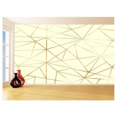 Imagem de Papel De Parede 3D Geométrico Amarelo Riscos 3,5M Gmt06 - Você Decora