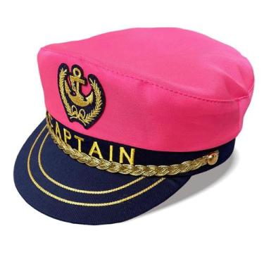 Imagem de Chapéu de fantasia TOPORTY Captain Yacht Nautical Pink 58cm