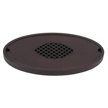 Imagem de Bandeja de mesa de chá, cor nogueira, estilo chinês simples e elegante, função de armazenamento de água, com alça para fácil transporte (P)