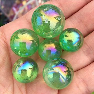 Imagem de Para 6 peças Bela Arco-íris Aura Esfera de Cristal Anjo Aura Titânio Quartzo Cristal Natural Decoração de Casa Pedras Decorativas para Casa (Cor: Verde)