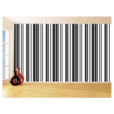 Imagem de Papel De Parede Listras Preto Branco Verticais 3,5M Lst43 - Você Decor