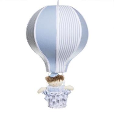 Imagem de Lustre Balão Grande Azul Com Boneco Quarto Bebê Infantil - Potinho de 