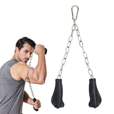 Imagem de Acessório de cabo de corda, acessório de corda de tríceps para máquina de cabo | Alça de exercício antiderrapante acessórios de academia para homens, mulheres e fitness