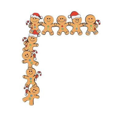 Imagem de Placa de canto de porta de Natal para decoração de Papai Noel para festa em casa, ângulo esquerdo