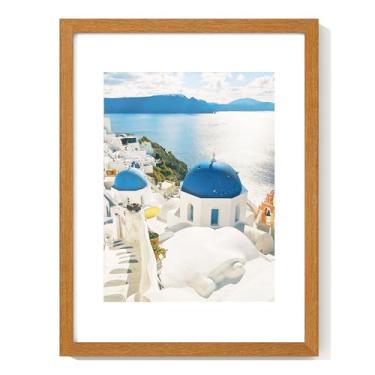 Imagem de Axeman Porta-retrato de 30 x 40 cm com tapete para 21 x 28 cm – Moldura de madeira teca maciça com vidro real temperado, moldura de documento de certificado de madeira, formatos horizontais e