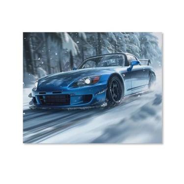 Imagem de HouLaiZhe Snow S2000 Extreme Speed Sports Posters Tela Estética Decoração de Quarto Pintura de Parede Impressões Sala de Galeria Decoração de Parede para Quarto Sala de Estar Escritório 08 x 10