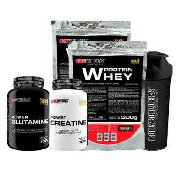 Imagem de KIT 2x Whey Protein 500g + Power Creatina 100g + Power Glutamina 100g 