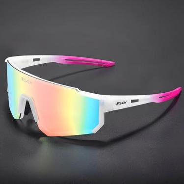 Imagem de Óculos de Sol Esportivo Unissex Para Corrida Ciclismo Com Antirrisco e