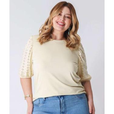 Imagem de Blusa Plus Size Feminina Laise Marisa Amarelo-65012, Amarelo, G1