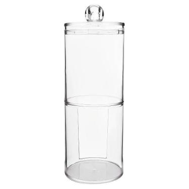 Imagem de Porta Cotonete e Algodão Disco Redondo em Acrílico para Organização - 