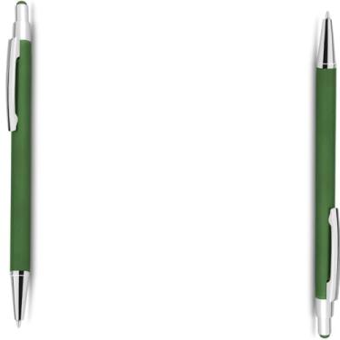 Imagem de Caneta Esferográfica em Metal com Ponta Touch, Escrita Azul, Ponta Média, Design Clássico, Grip Ergonômico, 8mm (Kit 2 verde)