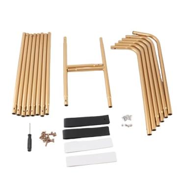 Imagem de TARSHYRY Suporte para Placa de Casamento, Suporte de Cavalete de Aço Carbono Resistente Com 4 Tiras de Couro PU, 2 Alturas Ajustáveis ​​de 50 pol. ou 68 pol., para chá de Panela de (Ouro)