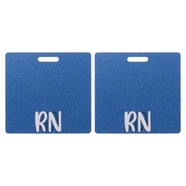 Imagem de PATIKIL Porta-cartões RN para crachá RN, 2 peças, porta-cartões de identificação com glitter, etiqueta de identificação de nome horizontal, acessórios para mulheres, colegas de trabalho, presentes de