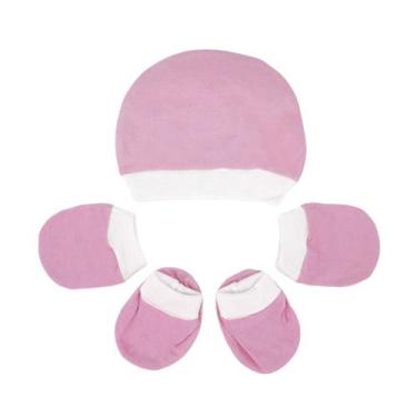 Imagem de Kit Maternidade Recém Nascido 3 Peças Bebê Touca Luvas Meias - Koala B