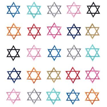 Imagem de 40 peças de patches, 3,5 cm costurados em remendos bordados, enfeites de costura para roupas, chapéus, jaquetas, mochilas, decoração de estrelas, apliques de decoração