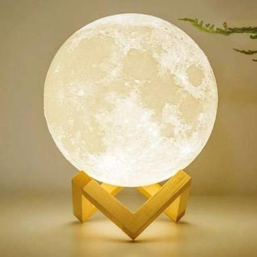 Imagem de Luminária Infantil formato Lua 3D Luz Suave - Onix