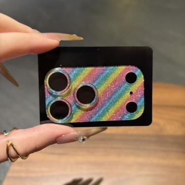 Imagem de Capa protetora para câmera de cobertura completa com pérola brilhante, para iPhone 17 Pro/17 Pro Max, para 17 lentes de vidro temperado capa traseira (colorida, para 17)