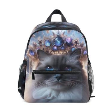 Imagem de GAIGEO Ragdoll Cat Cute Kitten Small Backpack for Kids with Whistle, Adjustable Chest Strap, Toddler Boys Backpack Lightweight & Compact for Ages 3-8