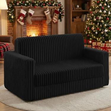 Imagem de HABUTWAY Sofá-cama dobrável, cadeira conversível 2 em 1 com apoio de braço, cama de cadeira dobrável portátil, sofá confortável, sofá preguiçoso multifuncional para sala de estar, quarto, dormitório