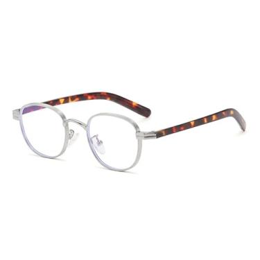 Imagem de Óculos de Sol UV400 - Armação Pequena Punk Metal Redonda para Homens e Mulheres, Esportes ao Ar Livre, Corrida e Ciclismo, C9 Prata Transparente