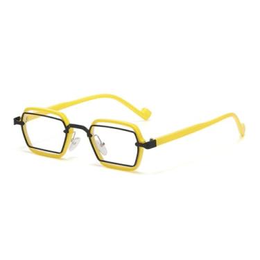Imagem de Óculos de Sol UV400 - Armação Pequena Estilo Punk com Lentes Transparentes para Homens e Mulheres, Ideais para Esportes ao Ar Livre, Corrida e Ciclismo, C12 Amarelo e Preto