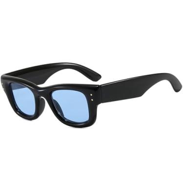 Imagem de Óculos de Sol Rice Nail Femininos com Armação Pequena, Estilo Punk, Proteção UV400, Ideais para Esportes ao Ar Livre, Corrida e Ciclismo, nas Cores Preto e Azul