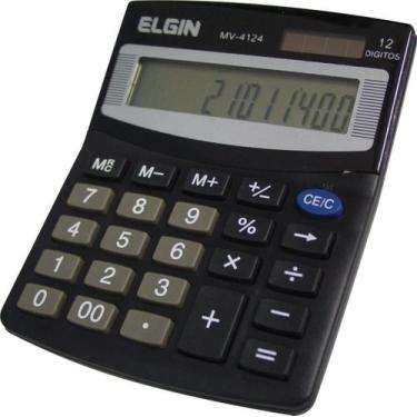 Imagem de Calculadora Mesa MV-4124 Preta 12 Dígitos - ELGIN