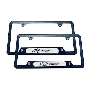 Imagem de 2 peças de fibra de carbono aço inoxidável esportivo capa de placa de licença suporte com tampas de parafuso (2 CB)