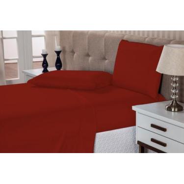 Imagem de Jogo lençol 4 peças cama casal box 1,38x1,88x0,30cm altura hotel pousa