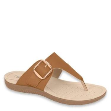 Imagem de Tamanco Feminino Ajustável Conforto Fivela Modare 7125.253 - Camel Napa - 38-Feminino