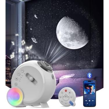 Imagem de LEYOYO Projetor De Planetário Para Quarto, Botão Ajustável Galaxy Com Imagem 4K, Luz Noturna Infantil 13 Em 1 Alto-Falante Bluetooth Integrado E Ruído Branco, Temporizador Remoto Giratório 360° (Bra