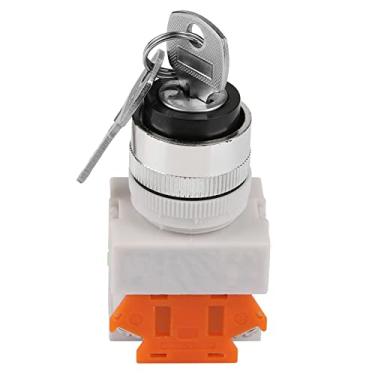 Imagem de Generic Interruptor Rotativo Operado por Chave de 2 Posições 1NO + 1NC para Operadores de Máquinas Industriais LAY37-11Y/21 Plástico 22 Mm de Montagem