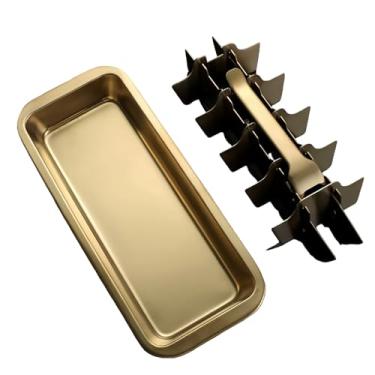 Imagem de Bandeja de gelo de aço inoxidável 304 – Molde de gelo DIY para cubos de gelo caseiros | Caixa de gelo de aço inoxidável com liberação rápida (1, dourada)