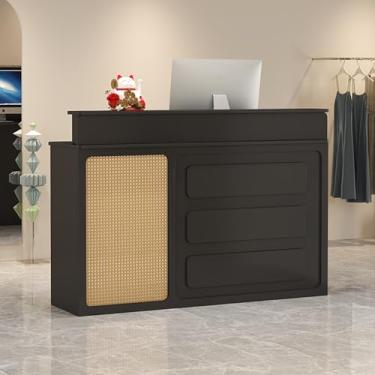 Imagem de Mesa de recepção, balcão de varejo, mesa de recepção com balcão, recepção pequena, balcão de loja, mesa de recepção em pé, balcão de checkout, balcão de recepção, balcão de recepção