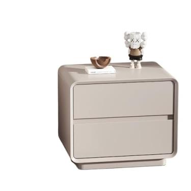 Imagem de Mesa lateral cáqui lacada dupla mesa de cabeceira familiar sala de estar quarto escritório pequeno armário de armazenamento prateleira de armazenamento de madeira (3GG)