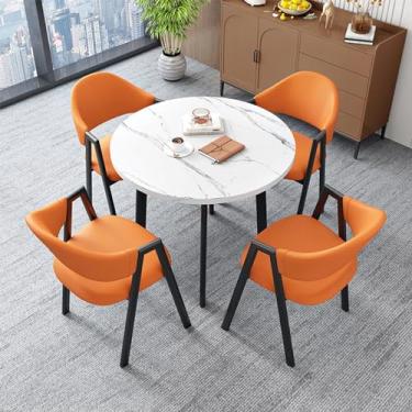 Imagem de Mesa de clube de recepção de escritório, mesa de negociação e conjunto de cadeira, conjunto de mesa de jantar redonda, pequenas mesas de sala de conferências, conjunto de mesa de jantar de cozinha de