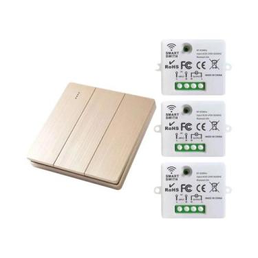 Imagem de Controle Remoto Sem Fio Inteligente RF 433Mhz Para Painel De Parede, M